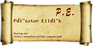 Pásztor Ellák névjegykártya